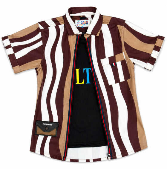 Boys Striped Layered Shirt Set