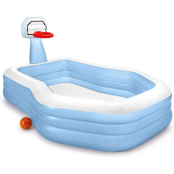 Intex Swim Center Shootin Hoops Family Pool Blue