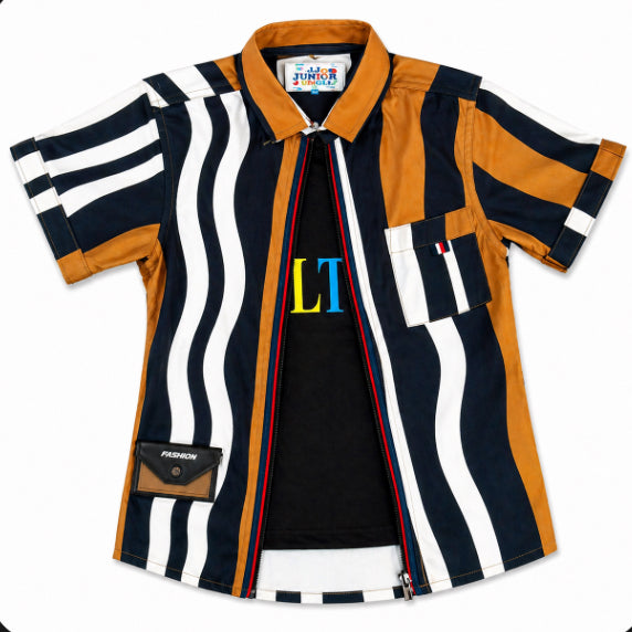 Boys Striped Layered Shirt Set