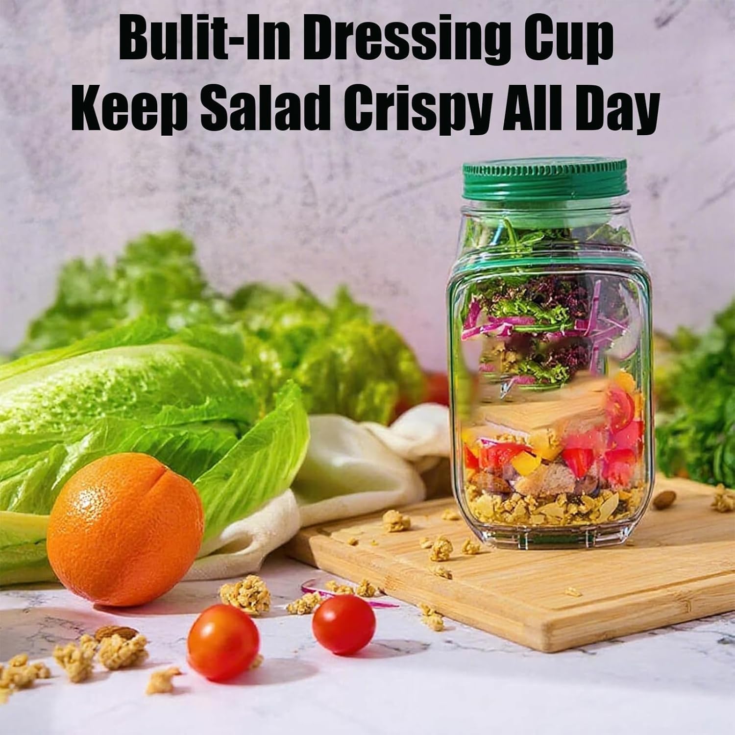 Salad Pod Set with Fork & Cleaning Brush