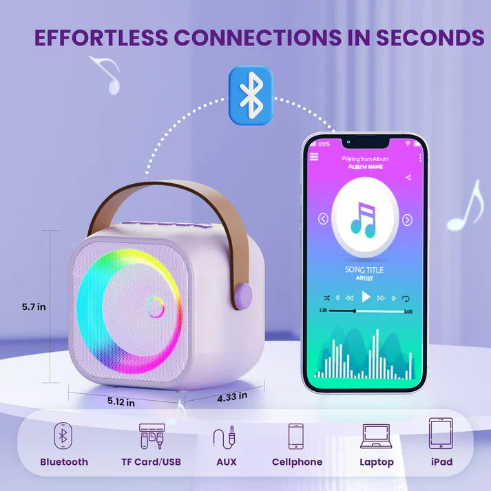 Kids Bluetooth Speaker System with 1 Wireless Mic