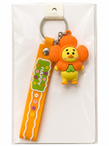 Cute Flower Duck Keychain with Happy Strap