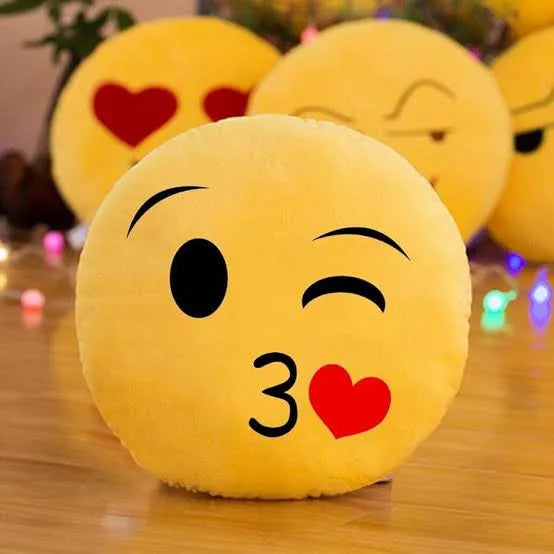 Yellow Emoji Cotton Filled Pillow