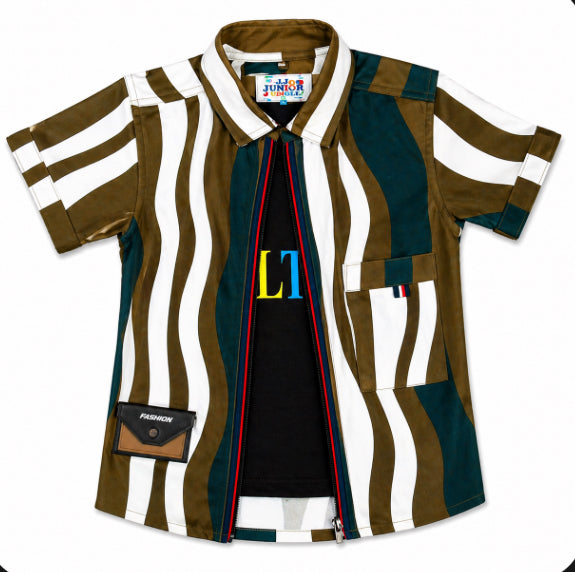 Boys Striped Layered Shirt Set