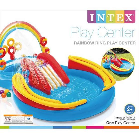 117X76X53IN INTEX RAINBOW PLAY CENTER POOL