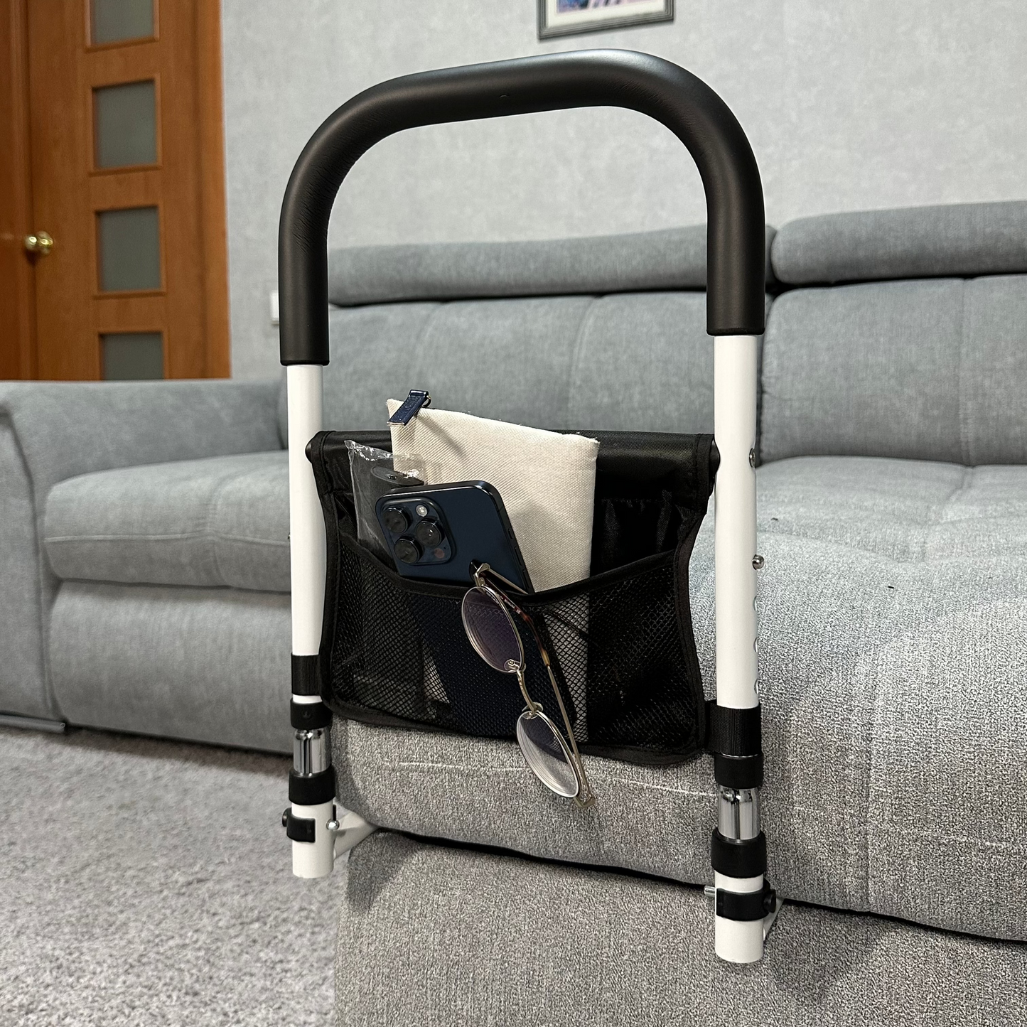 Modern Minimalist Metal Bed Rails for Pregnant Women Senior & Hospitals Thickened Punch-Free Portable Widened Bed Guardrail