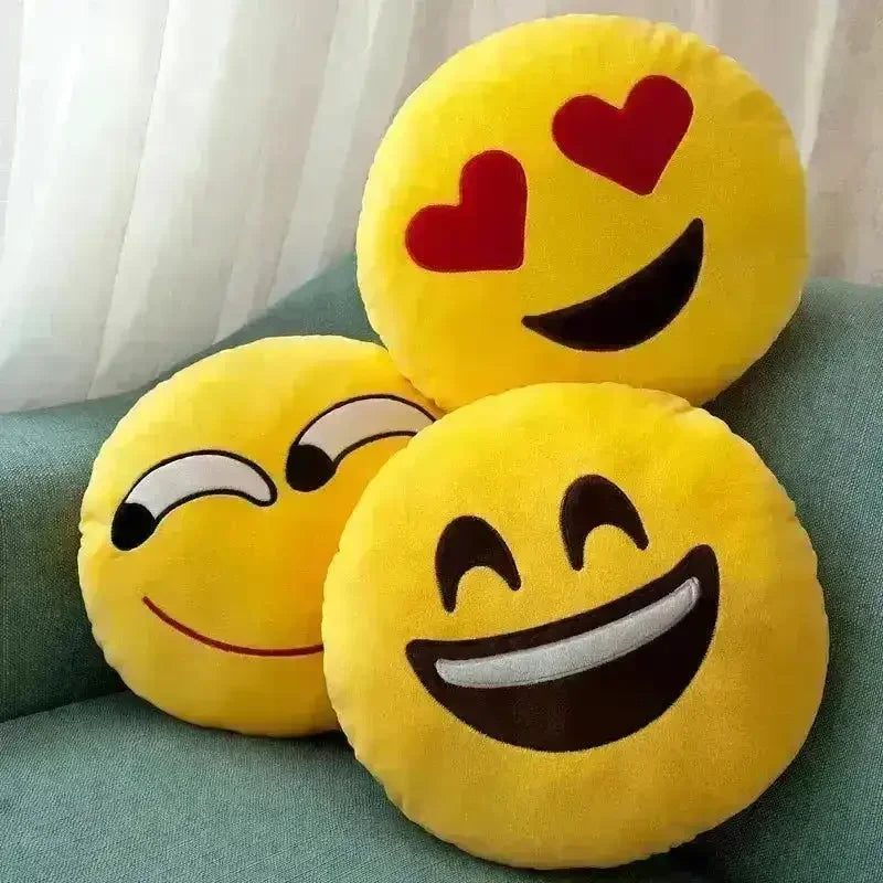 Yellow Emoji Cotton Filled Pillow